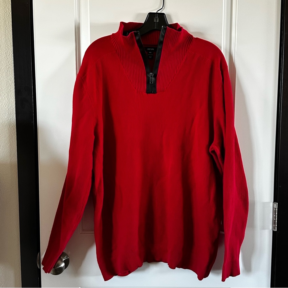 Alfani Men’s Quarter-Zip Mock Neck Sweater 2XL Red Cotton – Macy’s Men’s Fashion